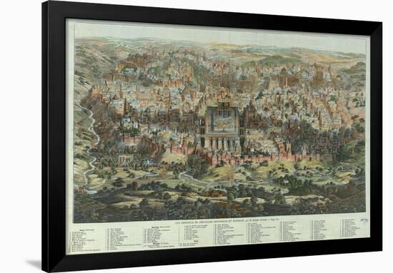 The Jerusalem Map (Vue Générale De Jérusalem Historique Et Modern), Ca 1862-Adolf Eltzner-Framed Giclee Print