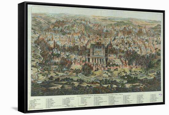 The Jerusalem Map (Vue Générale De Jérusalem Historique Et Modern), Ca 1862-Adolf Eltzner-Framed Stretched Canvas