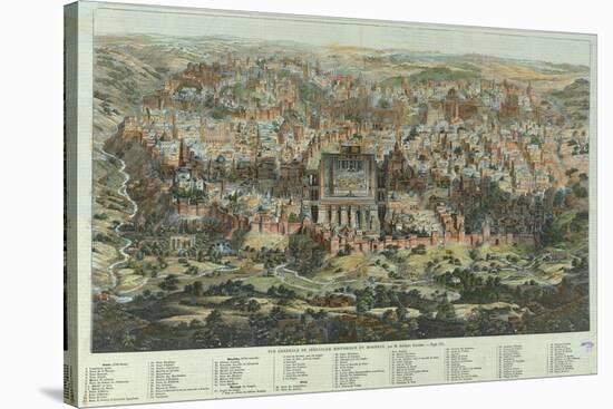 The Jerusalem Map (Vue Générale De Jérusalem Historique Et Modern), Ca 1862-Adolf Eltzner-Stretched Canvas