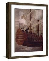 The Jesuits Arriving by Ship Off the Coast of New Granada, Painting 18th Century-null-Framed Giclee Print