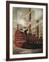 The Jesuits Arriving by Ship Off the Coast of New Granada-null-Framed Giclee Print