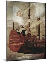 The Jesuits Arriving by Ship Off the Coast of New Granada-null-Mounted Giclee Print