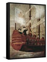 The Jesuits Arriving by Ship Off the Coast of New Granada-null-Framed Stretched Canvas