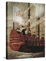 The Jesuits Arriving by Ship Off the Coast of New Granada-null-Stretched Canvas