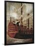 The Jesuits Arriving by Ship Off the Coast of New Granada-null-Framed Giclee Print