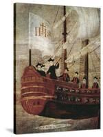 The Jesuits Arriving by Ship Off the Coast of New Granada-null-Stretched Canvas