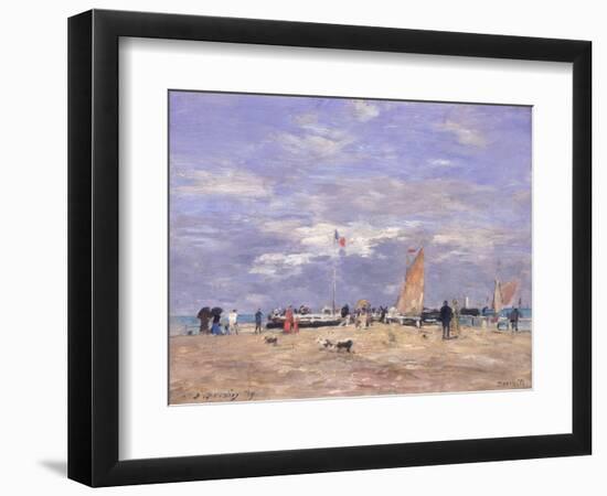 The Jetty at Deauville, 1869-Eugène Boudin-Framed Giclee Print