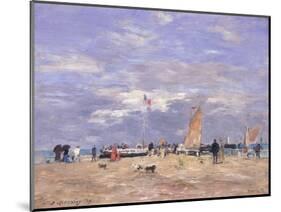 The Jetty at Deauville, 1869-Eugène Boudin-Mounted Giclee Print