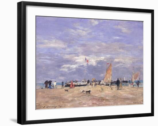 The Jetty at Deauville, 1869-Eugène Boudin-Framed Giclee Print