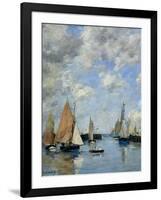 The Jetty at High Tide, Trouville-Eugène Boudin-Framed Giclee Print