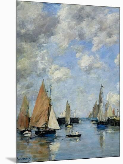 The Jetty at High Tide, Trouville-Eugène Boudin-Mounted Giclee Print