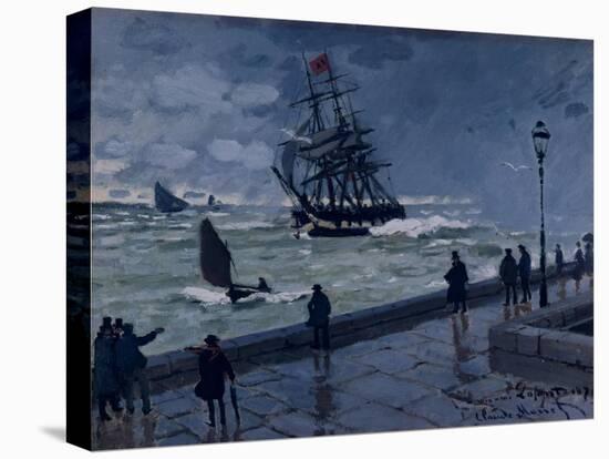 The Jetty at Le Havre, Bad Weather, 1870-Claude Monet-Stretched Canvas