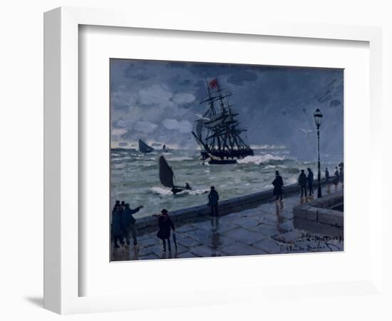 The Jetty at Le Havre, Bad Weather, 1870-Claude Monet-Framed Giclee Print