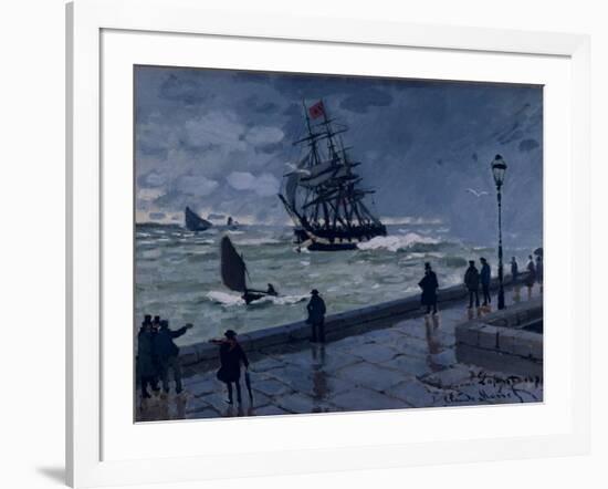 The Jetty at Le Havre, Bad Weather, 1870-Claude Monet-Framed Giclee Print