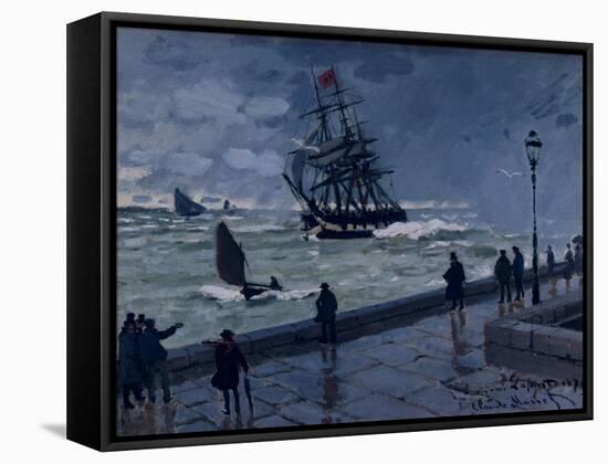 The Jetty at Le Havre, Bad Weather, 1870-Claude Monet-Framed Stretched Canvas