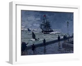 The Jetty at Le Havre, Bad Weather, 1870-Claude Monet-Framed Giclee Print