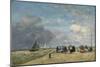 The Jetty at Trouville, 1869 (Oil on Canvas)-Eugene Louis Boudin-Mounted Giclee Print