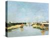The Jetty, Trouville-Eugene Louis Boudin-Stretched Canvas