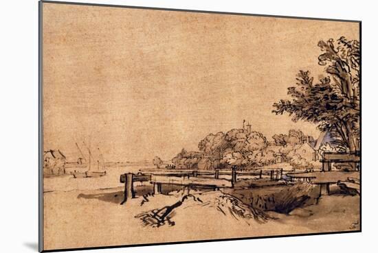 The Jetty-Rembrandt van Rijn-Mounted Giclee Print