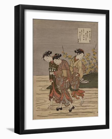 The Jewel River at Ide', from the Series 'The Six Jewel Rivers'-Suzuki Harunobu-Framed Giclee Print