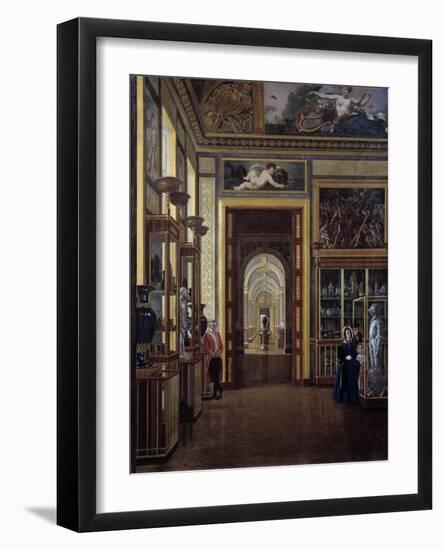 The Jewelry Room of the Louvre and Charles X's Adjoining Rooms by Joseph Auguste-null-Framed Giclee Print