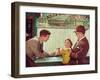 The Jewelry Shop (or Girl Trying on Jewelry)-Norman Rockwell-Framed Giclee Print