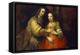 The Jewish Bride-Rembrandt van Rijn-Framed Stretched Canvas