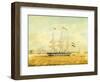 The Johan Melchior Kemper at Anchor by Rotterdam Harbour (Pencil, Pen and Ink and W/C on Paper)-Jacob Spin-Framed Giclee Print