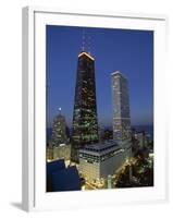 The John Hancock Center on Left, and the Old Water Tower in Low Centre, Chicago-Robert Francis-Framed Photographic Print