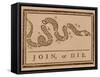 The Join Or Die Print Was a Political Cartoon Created by Benjamin Franklin-Stocktrek Images-Framed Stretched Canvas