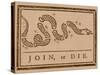 The Join Or Die Print Was a Political Cartoon Created by Benjamin Franklin-Stocktrek Images-Stretched Canvas