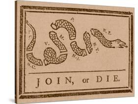 The Join Or Die Print Was a Political Cartoon Created by Benjamin Franklin-Stocktrek Images-Stretched Canvas