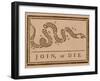 The Join Or Die Print Was a Political Cartoon Created by Benjamin Franklin-Stocktrek Images-Framed Photographic Print