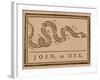 The Join Or Die Print Was a Political Cartoon Created by Benjamin Franklin-Stocktrek Images-Framed Photographic Print