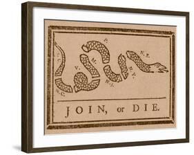 The Join Or Die Print Was a Political Cartoon Created by Benjamin Franklin-Stocktrek Images-Framed Photographic Print