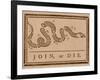 The Join Or Die Print Was a Political Cartoon Created by Benjamin Franklin-Stocktrek Images-Framed Photographic Print