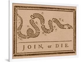 The Join Or Die Print Was a Political Cartoon Created by Benjamin Franklin-Stocktrek Images-Framed Photographic Print