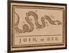 The Join Or Die Print Was a Political Cartoon Created by Benjamin Franklin-Stocktrek Images-Framed Photographic Print