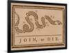 The Join Or Die Print Was a Political Cartoon Created by Benjamin Franklin-Stocktrek Images-Framed Photographic Print