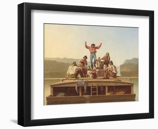 The Jolly Flatboatmen, 1846-George Caleb Bingham-Framed Art Print