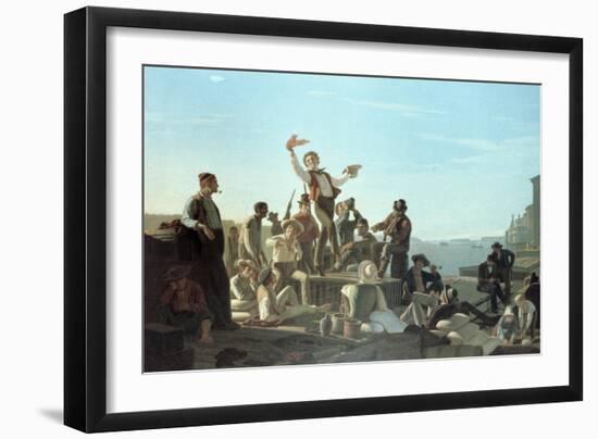 The Jolly Flatboatmen-George Caleb Bingham-Framed Giclee Print