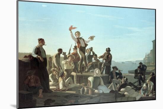 The Jolly Flatboatmen-George Caleb Bingham-Mounted Giclee Print