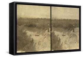 The Jordan River from the Heights of Moab (Stereograp), 1911-null-Framed Stretched Canvas