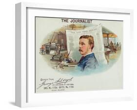 The Journalist Brand Cigar Box Label-Lantern Press-Framed Art Print