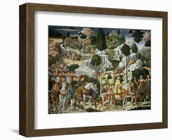 The Journey of the Magi to Bethlehem, the Right Hand Wall of the Chapel, circa 1460-Benozzo di Lese di Sandro Gozzoli-Framed Giclee Print