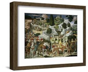 The Journey of the Magi to Bethlehem, the Right Hand Wall of the Chapel, circa 1460-Benozzo di Lese di Sandro Gozzoli-Framed Giclee Print