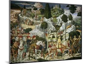 The Journey of the Magi to Bethlehem, the Right Hand Wall of the Chapel, circa 1460-Benozzo di Lese di Sandro Gozzoli-Mounted Giclee Print