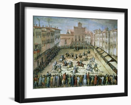 The Joust in the Piazza Santa Croce, Florence, 1555-Jan van der Straet-Framed Giclee Print