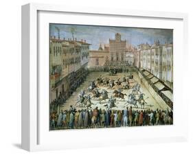 The Joust in the Piazza Santa Croce, Florence, 1555-Jan van der Straet-Framed Giclee Print