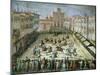 The Joust in the Piazza Santa Croce, Florence, 1555-Jan van der Straet-Mounted Giclee Print